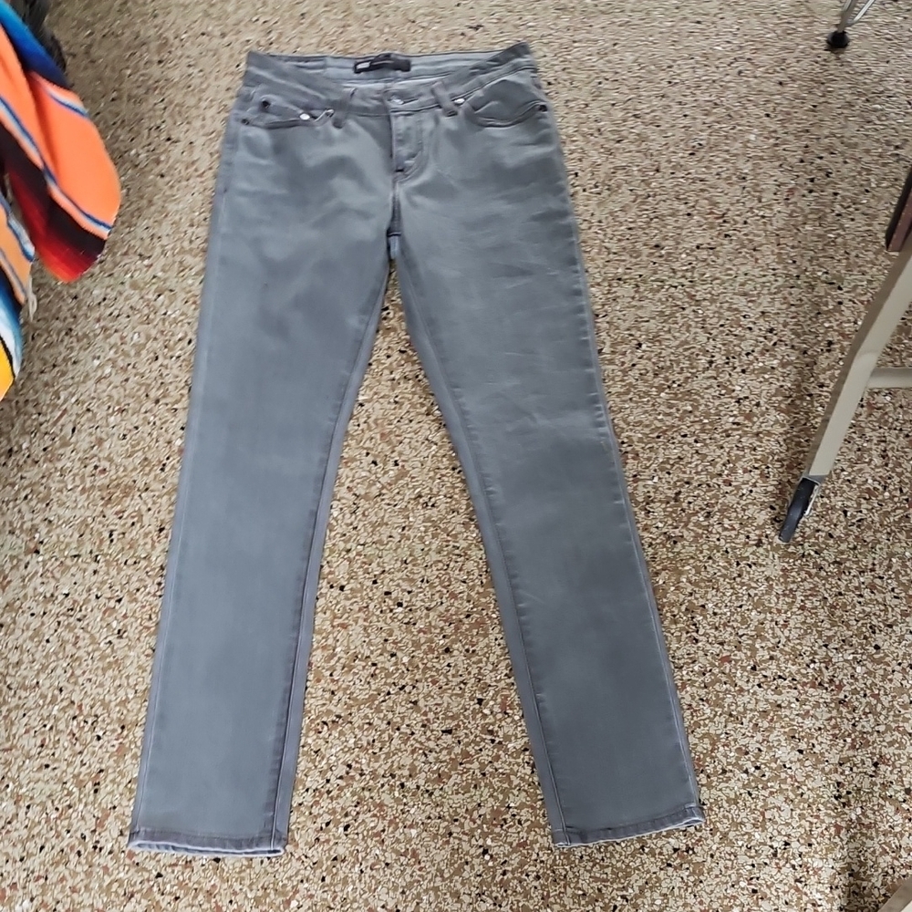 Women's Mid Rise Skinny Grey Waxed Denim LEVIS Jeans Size 27/32 Excellent Cond